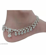 Ring Linked Pure Silver Platted Anklet Guaranteed Long Life Silver Payal... - $19.58 CAD