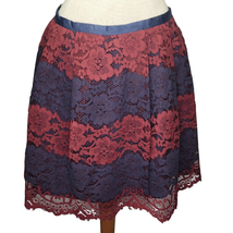 Navy and Burgundy Lace Skirt Size Large New with Tags  - £19.73 GBP