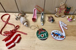 Vintage Lot Of 9 Mixed Christmas Ornaments - £15.08 GBP