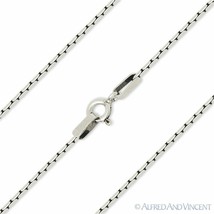 1mm Round Bali Chain Boston Cardano Link Necklace Oxidized .925 Sterling Silver - £17.30 GBP+