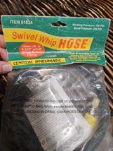 Central Pneumatic Swivel Whip Hose 1/4" Brass Fittings 100PSI 2.5ft, #01824 - $7.92