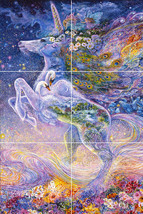 one with nature unicorn fantasy dreams garden swan ceramic tile mural backsplash - £59.34 GBP