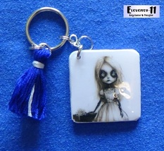 Cute Little Goth Girl Keychain - Purse Charm - $12.00