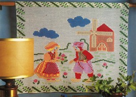 Dutch Date Girl Blooms Wall Hanging Pillow Top Mat Butterfly Box Crochet... - $11.99