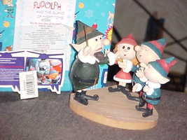 Enesco Rudolph Singing Elves It&#39;s The Best Time Of The Year Figurine MIB #875384 - £78.44 GBP