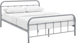 Modway Maisie Steel Metal Farmhouse Platform Queen Bed Frame With Headboard In - £150.26 GBP