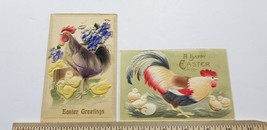 Lot Of Two Antique 1910s Easter Greetings Highly Embossed Chic Ks &amp; Hens A4 - £6.09 GBP