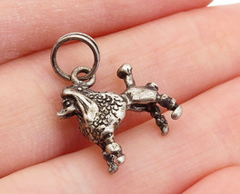 925 Sterling Silver - Vintage Petite Dark Tone Poodle Dog Motif Pendant - PT3827 - £23.13 GBP