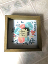 Greenbrier Turquoise Peach Home Sweet Home - Rustic Shadow box 5.5&quot; - £16.05 GBP
