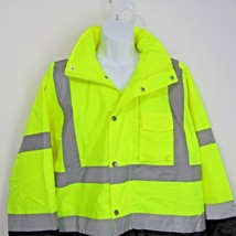 ML Kishigo Hi-Vis Storm Cover Rainwear Jacket Hood RWJ102 Yellow/Lime Si... - £40.64 GBP