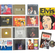 Elvis Presley 15 Item Bundle CDs Bio Books Button Own Words Hits Remixes Concert - £112.32 GBP