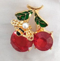 New in Package Bee Fashion  Brooch/Pin Glass Stones Enamel Gold tone Metal - $8.93