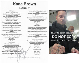 Kane Brown signed Lose It Lyrics sheet COA exact Proof autographed - £276.96 GBP