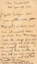 Red Springs North Carolina To Goshen INDIANA~1918 Written Message Postcard - £7.07 GBP