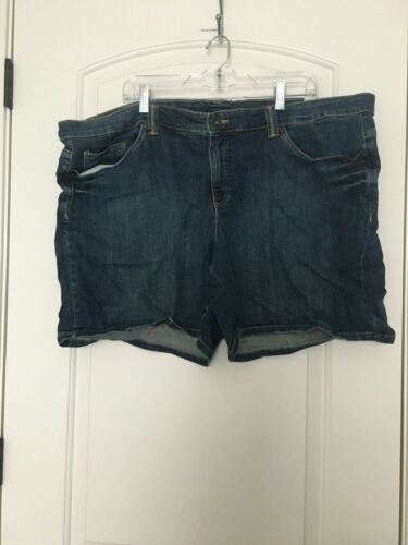 Primary image for Tommy Hilfiger Women's Plus Blue Jean Shorts Zip & Button Pockets Size 24
