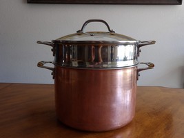 Viking 3-Ply Copper Clad Stock Pot Pasta Insert &amp; Vented Glass Lid 8 Qt ... - $139.49 CAD