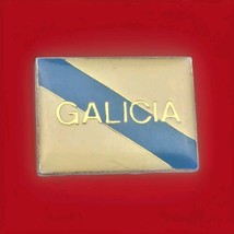 Galicia Flag Pin Vintage Gold Tone Enamel - £6.98 GBP