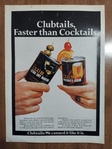 Clubtails 1970 Vintage Print Ad Canned Mixed Drinks Fruit On Top - $8.90