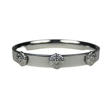 Lion Heads Hinged Silvertone Bracelet 8 In Stainless Steel Jewelry Oval Bangle - £27.39 GBP