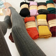 Women Warm Thick Chunky Knitted Leggings Japanese Lolita Girl School Tig... - $10.19