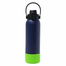 Aquatix Double Wall Insulated 32 Ounce Navy Blue Bottle with Silicon Sho... - £22.57 GBP