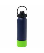 Aquatix Double Wall Insulated 32 Ounce Navy Blue Bottle with Silicon Sho... - £22.54 GBP