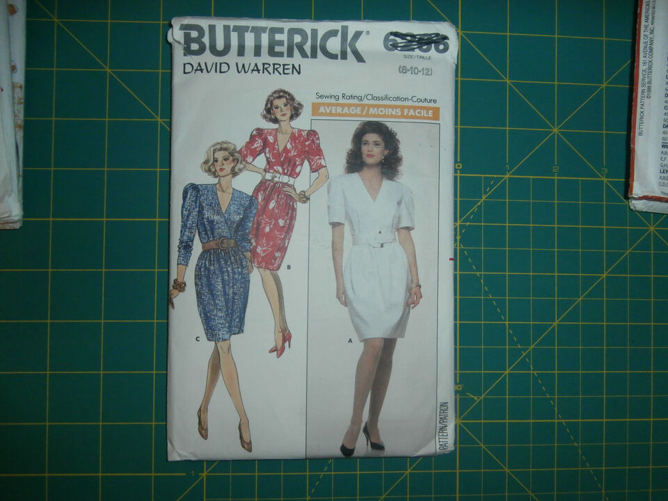 Butterick 6266 Size 8 10 12 Misses' Dress David Warren - $12.86