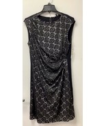 Chaus Women&#39;s Sleeveless Laced Bunched Dress, Rich Black, Medium~DISCOUNTED - $24.49