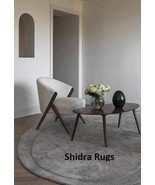 Kidney Shape Rug Irregular Green Rug, Pure Wool Handmade Area Rug, Luxur... - $41,015.00