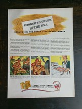 Vintage 1943 Campbell Soup Company WWII Full Page Original Ad A2 - $6.64