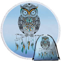 Light Blue Native Owl Round Beach Towel - $278.92 MXN+