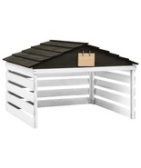 vidaXL Lawn Mower Garage Black and White Solid Firwood 30.7x29.1x21.3 in - $260.42 CAD