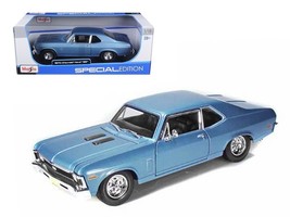 1970 Chevrolet Nova SS Coupe Blue Metallic 1/18 Diecast Model Car by Maisto - £49.94 GBP