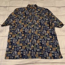Tori Richard Honolulu Geometric Button Up Shirt Cotton Lawn Size XL - £19.57 GBP