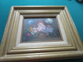 R. Comtes FLOWERS ca. 1960 ORIGINAL OIL PAINTING Framed 18 X 16 - $292.03