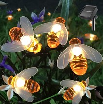 Solar String Lights 20LED Outdoor Waterproof Simulation Honey Bees Decor for Gar - £24.68 GBP