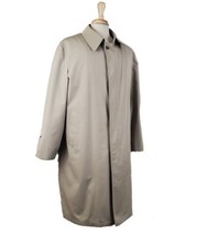 Vintage Lakeland Men&#39;s Overcoat Trench 44R Beige Poly Cotton Zip Out Pil... - £21.64 GBP