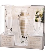Lillian Rose Glass 3 Piece Vase Unity Sand Ceremony Set, 2.5x2.5x8.25, C... - $61.06 CAD