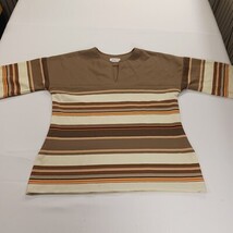 Vintage by Bogart of Texas Women's Beige/Brown Stripes Pullover Blouse Chest 42" image 10
