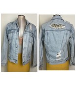 Pacsun Distressed Denim jean jacket w/ animal print lining Size Small - $24.07