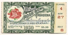 1950 ROSE BOWL Game Ticket Stub Cal Ohio State Buckeyes - £96.12 GBP