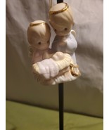 Precious Moments Nativity Ornament Angels &amp; Baby Jesus Vtg Christmas Ene... - $20.28 CAD