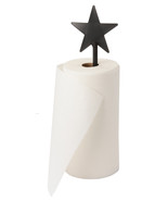 WROUGHT IRON STAR PAPER TOWEL DISPENSER Country Kitchen Counter Holder USA - £23.51 GBP