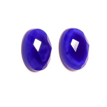 12.3 Carat 2 pcs Natural Oval Cut Blue Onyx Loose Gemstone for Jewelry M... - $9.95