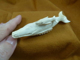 Whale-w48 Humpback Mama + baby Whales shed ANTLER figurine Bali detailed... - £80.31 GBP