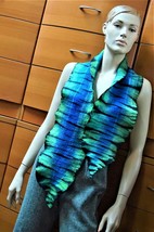 Felted Wool Unique Long Green Scarf Handmade In Europe Holiday Gift For Women - £132.00 GBP