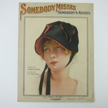 Somebody Misses Somebody&#39;s Kisses Sheet Music Frank Davis M. Prival Antique 1919 - £15.77 GBP