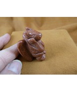 Y-GAR-570 Orange Goldstone GARGOYLE gemstone GARGOYLES Gothic stone figu... - $18.69