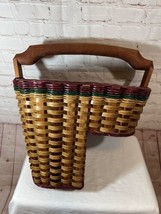 Fox Creek Staircase Basket Rare Vintage Great Condition Green Red Stripe - £59.95 GBP