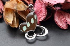 Navia Jewelry Butterfly Wings Graphium sarpedon Silver Pendant NP-67B Korea - £66.94 GBP